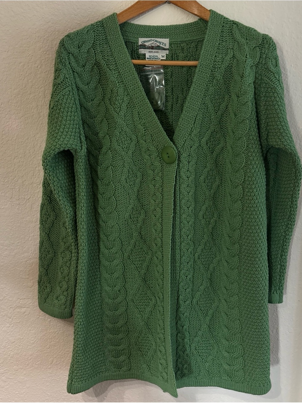 Aran Crafts Merino Wool Cardigan Sweater